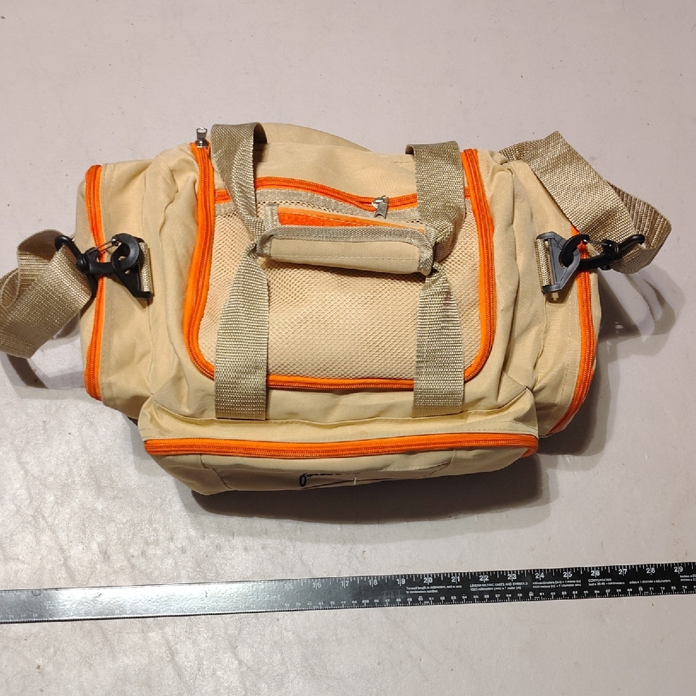Tan and Orange Men's Bag